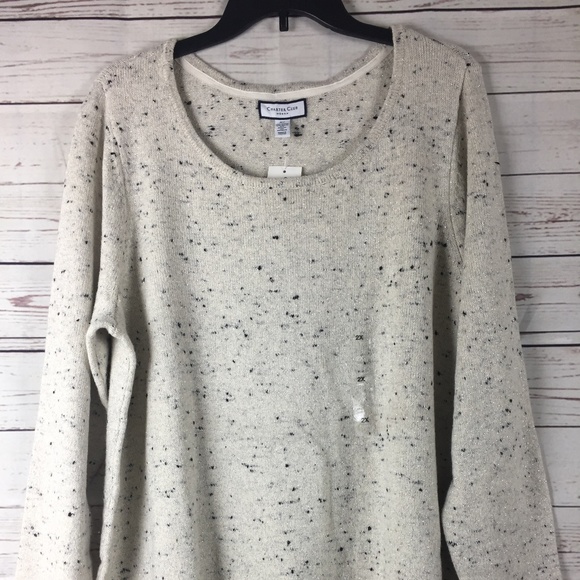 Charter Club Metallic Sweater Tun Wheat Lurex - Picture 2 of 6